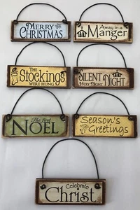 Christmas Wooden Plaque Rustic Wall Decoration Winter Country Christ Manger I - Picture 1 of 10