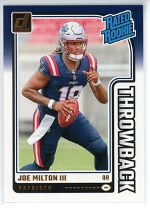2024 Panini Donruss - Rated Rookies Throwbacks Joe Milton III #9 (RC) - Picture 1 of 2