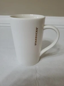 Starbucks Mug Cup White Tall 12 oz Gold Lettering 2012 GUC - Picture 1 of 7
