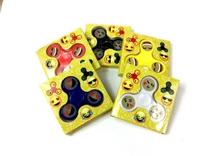 Emoji Fidgget Spinners Toys Lot Glow In The Dark Interchangeable Faces Set Of  5 - Picture 1 of 12