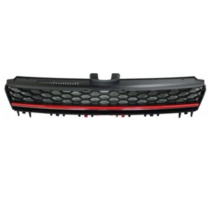 BK+RED Fit  For 14-15 VW Golf MK7 VII GTI Style Front Bumper Mesh Grille NO Base - Picture 1 of 4
