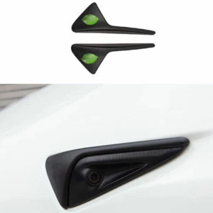Matte Black Side Camera Spoiler Cover Trim 2PC Fit For Tesla Model X S 2012-2021 - Picture 1 of 7