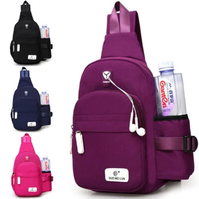 Hombres Mujeres Bandolera de Nylon Hombro Pecho Ciclo Bandolera Bolso Mochila de Viaje Diario Foto 1 de 4