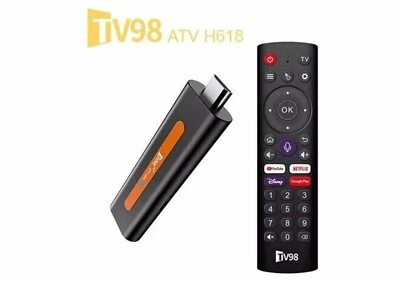 ATV TV98,H618 Smart 8K Andriod 14 TV Stick 2.4/5G dual wifi6 BT 5.0 2G+16GPlayer - Bild 1 von 4