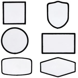 50PCS Sublimation Patches Fabric Iron-on Blank Stickers with Black Frame - Picture 1 of 14