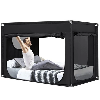 ANC POP Twin Bed Canopy Portable Blackout Bed Tent Privacy Tent for Kids and Adult In