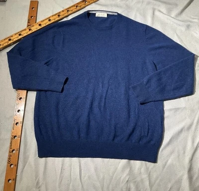 Suéter Durini Milano Para Hombre Talla 56 Azul Cachemira Mezcla Lana Merino Lujo Foto 1 de 4