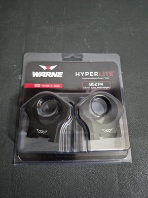 Warne Hyperlite戒指,哑光黑色,34 毫米,中等,8521 米步枪瞄准镜戒指 — 第 1/2 张图片