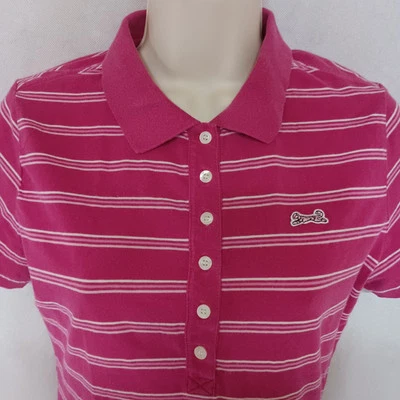 Le Tigre Polo Shirt Medium Pink White Stripes - Image 1 of 4