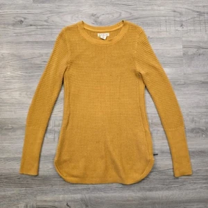 Dakini Pullover Damen XS gelb lang Seitenreißverschluss Häkel Strick Stretch Langarm - Bild 1 von 17