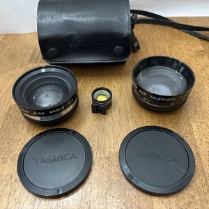 Yashica Yashikor Aux Telephoto and Wide Angle 1:4 Lens Set w Case & Finder - Picture 1 of 12