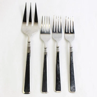 Lot Of 4 J A Henckels Metrona Stainless Flatware 1 Serving Fork 3 Salad Fork - Image 1 of 4