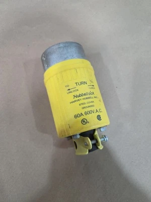 Hubbell HBL26419 60A 600V 3 Pole 4 Wire Power Plug - (works W/ Hbl26418) - Image 1 of 3