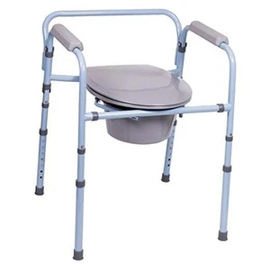 3-in-1 Folding Bedside Commode - Porta Potty for Adults - Portable Toilet for - Picture 1 of 7