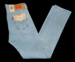 Levi's Herren NEU 501 Original Fit Jeans 32"W x 34"L Hellblau Stretch 005013184 - Bild 1 von 7