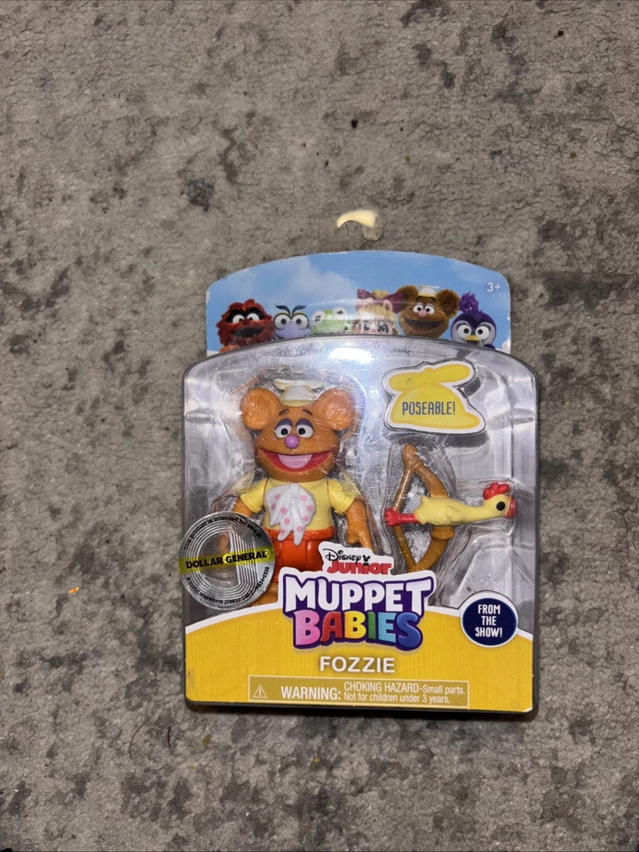 Boneco Fozzie Bow Arrow Disney Junior Muppet Babies Poseable 2,5" novo no pacote - Imagem 1 de 1