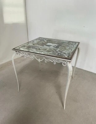 Ancienne table à jeux Art déco dans le style de Poillerat, Drouet, Prou 1930/40 - Photo 1/4