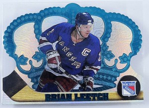 1997-98 Crown Royale Emerald Green #86 Brian Leetch Hockey Card NY Rangers