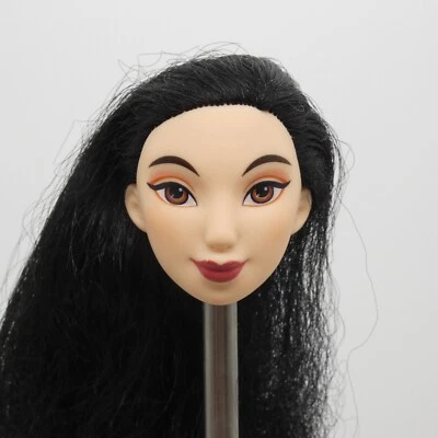 Cabeza de muñeca princesa Mulan Disney piel clara pelo negro brillo real Hasbro E4167 Foto 1 de 4