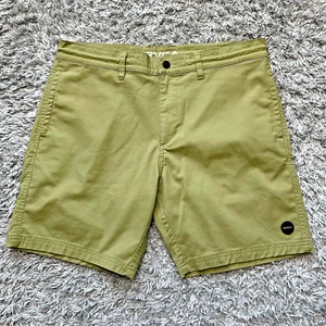 Pantalones Cortos RVCA Para Hombre Verde Oliva Talla 33 Bolsillos 8” Entrepierna Informal Playa Algodón - Imagen 1 de 9