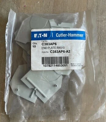 EATON CUTLER HAMMER C383AP6 END PLATE RK610 C383AP6-A2 NEW PK OF 10 - Image 1 of 4