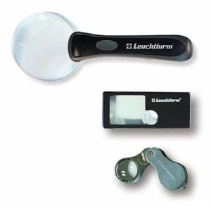Juego de lupas de coleccionista de estampillas de monedas faro 2,5X 3X 10X correo gratuito de EE. UU. - Imagen 1 de 3