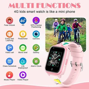 4G GPS Watches for Kids Dual Camera,SOS Calling Boys Girls Birthday Xmas Gifts - Picture 1 of 22