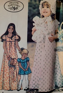 Vtg McCall 4548 Sew Pattern Laura Ashley Girls Prairie Dress Bonnet Cottagecore - Picture 1 of 4