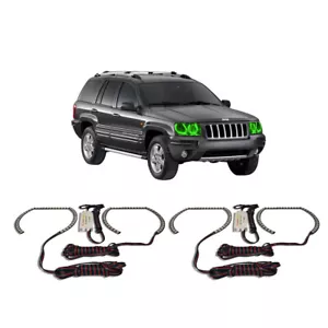 Kit de halo de faros ojo de ángel verde brillante para Jeep Grand Cherokee 99-04 - Imagen 1 de 3