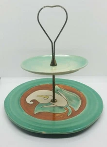 Vintage SAN JOSE POTTERY MISSION Calla Lily server a più livelli - unico - VEDI FOTO - Foto 1 di 12