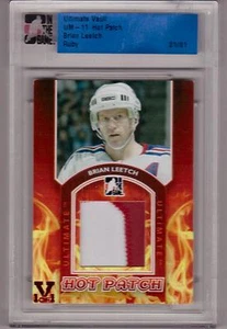 BRIAN LEETCH 14/15 ITG Leaf Ultimate The Vault Hot Patch # 1/1 Rangers SP Ruby - Picture 1 of 2
