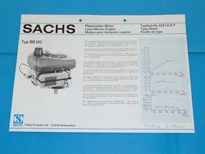 SACHS - Typenblatt 423.1 - Rasenmäher Motor SB 102 - technische Daten - 1976 - Imagen 1 de 1