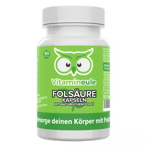 Folsäure Kapseln - 400 µg natürliches Folat - 5-MTHF ohne Zusätze - Vitamineule - Picture 1 of 6