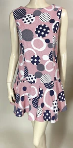 1960s 70s Vintage Red White Blue Cute Graphic Circle Skort Mini Dress S - Picture 1 of 9