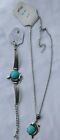Turtle Pendant Necklace 8" Bracelet SET Dolphin Faux Turquoise 18" US Seller New