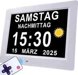 Electronic Day Date Calendar Watch, Non-Abbreviated Day Date, Large Clock - Picture 1 of 20