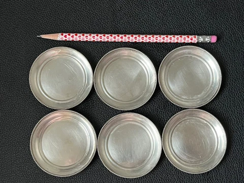 (6) Sterling Silver 925 Miniature Plates 1493 Dollhouse 2.5” Diameter 81 grams Cover