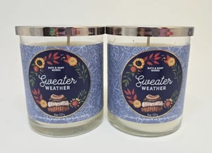Bath & Body Works Pullover Wetter 2er-Set Eindocht-Herbstkerzen 8 Oz. Neu - Bild 1 von 2