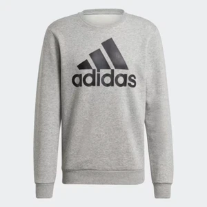 Adidas Sweatshirt Men's Medium Gray Essential Big Logo - Picture 1 of 9