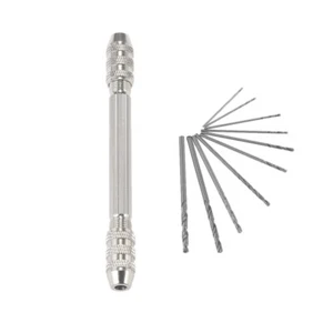 Mini-Handbohrer-Set mit 10er Hochgeschwindigkeits-Stahl-Spiralbohrer-Satz N9J0 - Bild 1 von 10