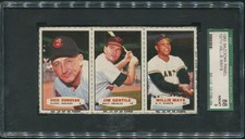 1963 Bazooka Panels #10 Dick Donovan 11 Jim Gentile 12 Willie Mays SGC 88