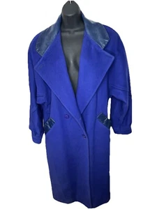Vintage Capri Woman's Blue Wool Coat Made in USA Size 10 - Picture 1 of 9