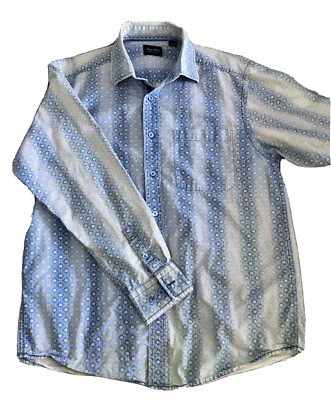 Indigo Palms Denim Company Long Sleeve Button Front Floral Mens L - Image 1 of 4