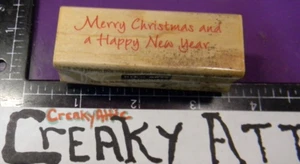 MERRY CHRISTMAS AND A HAPPY NEW YEAR RUBBER STAMP HERO ARTS C2849 CREAKYATTIC - Picture 1 of 4