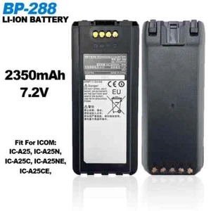 BP-288 2350mAh Li-ion Battery For ICOM IC-A25 IC-A25N IC-A25C IC-A25NE Radio - Zdjęcie 1 z 9