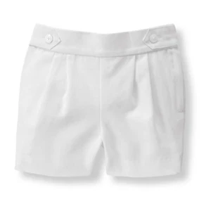Janie and Jack 18-24 Mo. Girls Pleated White Shorts w/ tabs | Adjustable waist - Picture 1 of 3