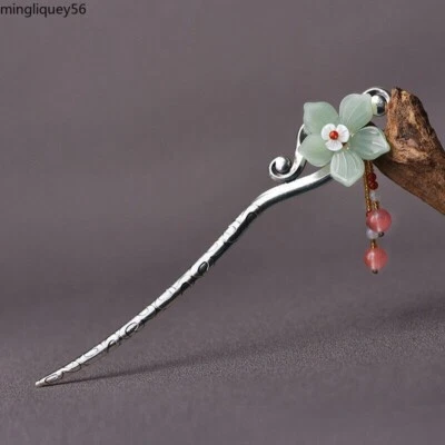 Chinese Coloured Glaze/Crystal/Conch/Silver Tibetan Style Exquisite Hairpin Foto 1 de 4