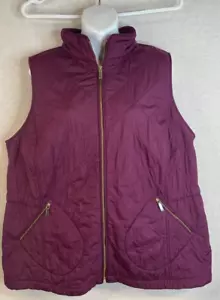 Talbots Woman Quilted Puffer Vest Size 1X Burgundy - Picture 1 of 11