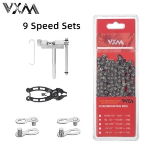 VXM Bicycle Chain 116L 9 Speed MTB Road Bike Chain For 24/27/30 Variable Speed - Picture 1 of 30