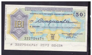 Miniassegno Istituto Bancario Italiano 50 Lire Ascom Napoli 14-12-1976 - Picture 1 of 1